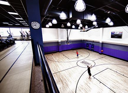 basketball court and track