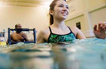 Lady working out in the pool